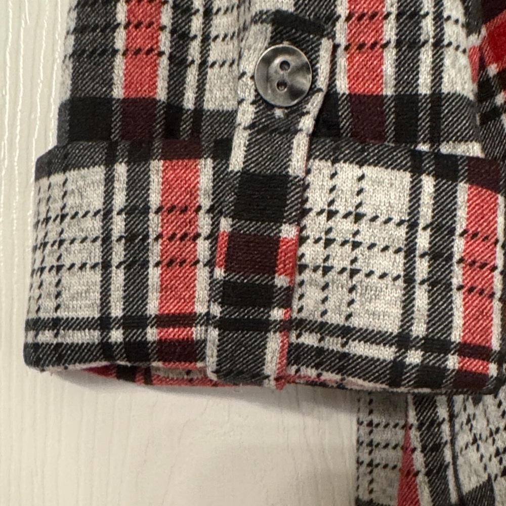 New Directions Red and Black Plaid Button-Down Shirt - Picture 4 of 4
